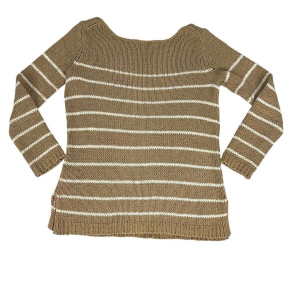 Vince Tan White Striped Pullover Sweater Size Small - Picture 3 of 8
